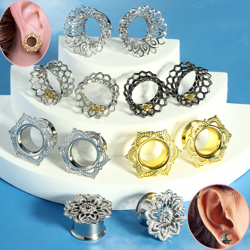 Body Jewelry Ear Gauges - Tampões para os ouvidos de aço