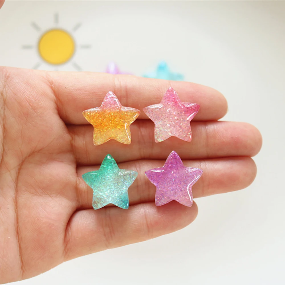 Star Flat Back - Gradiente série estrela resina cabochões, de