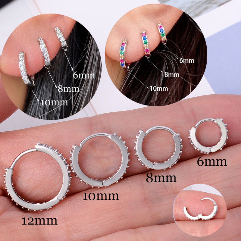Helix Cartilage Ring - Arco-íris cz huggies hoop brincos menina