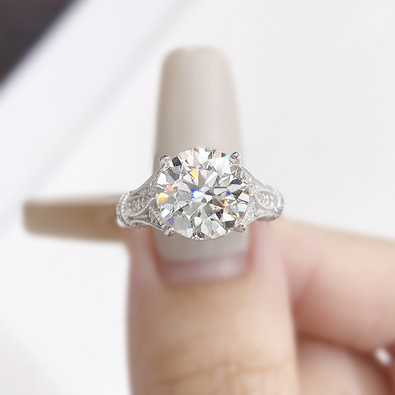 Body Jewelry High Quality - Dwj 3ct redondo grande moissanite diamante