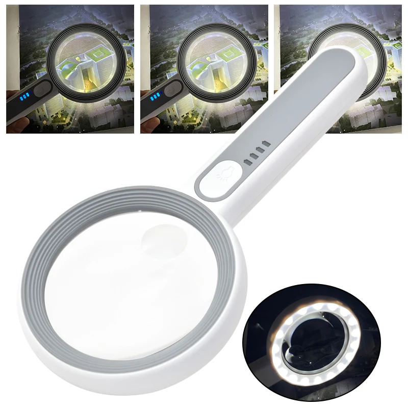 Body Jewelry Websites - Lupa portátil recarregável 12X LED iluminada