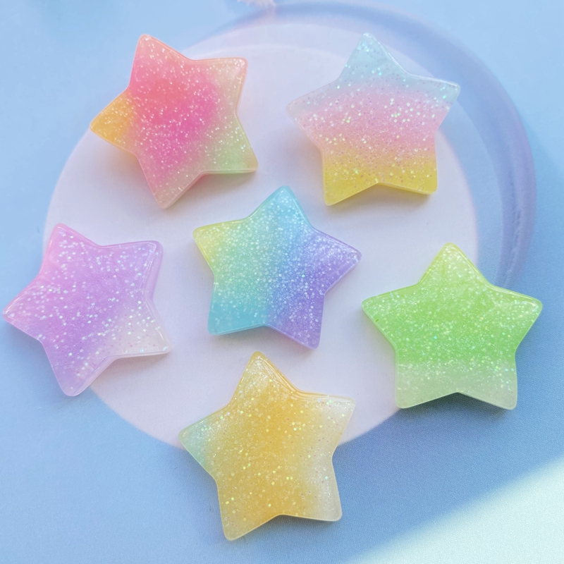Star Flat Back - 10 pçs kawaii bonito misturado estrelas