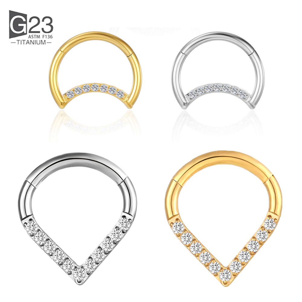 Helix Cartilage Ring - F136 titânio articulado lágrima gota segmento