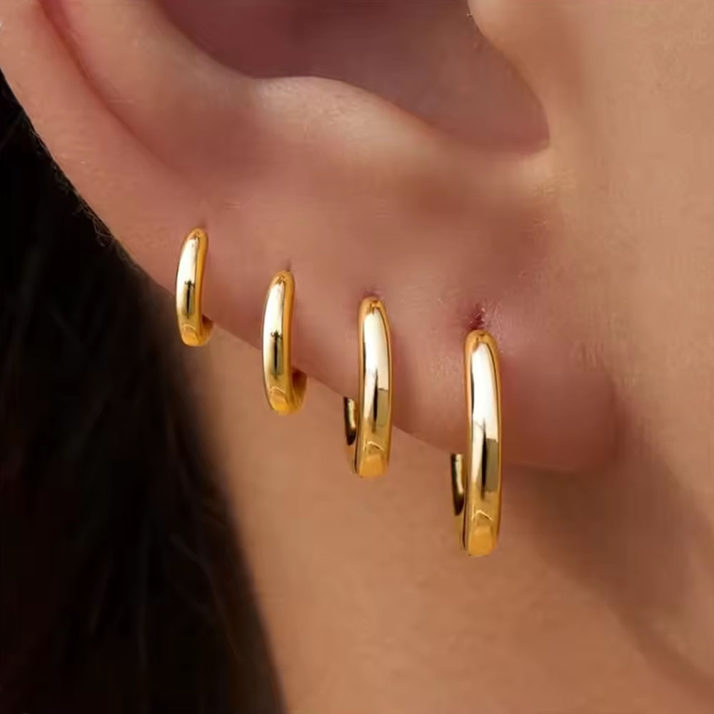 Helix Cartilage Ring - Brincos de argola circulares de aço