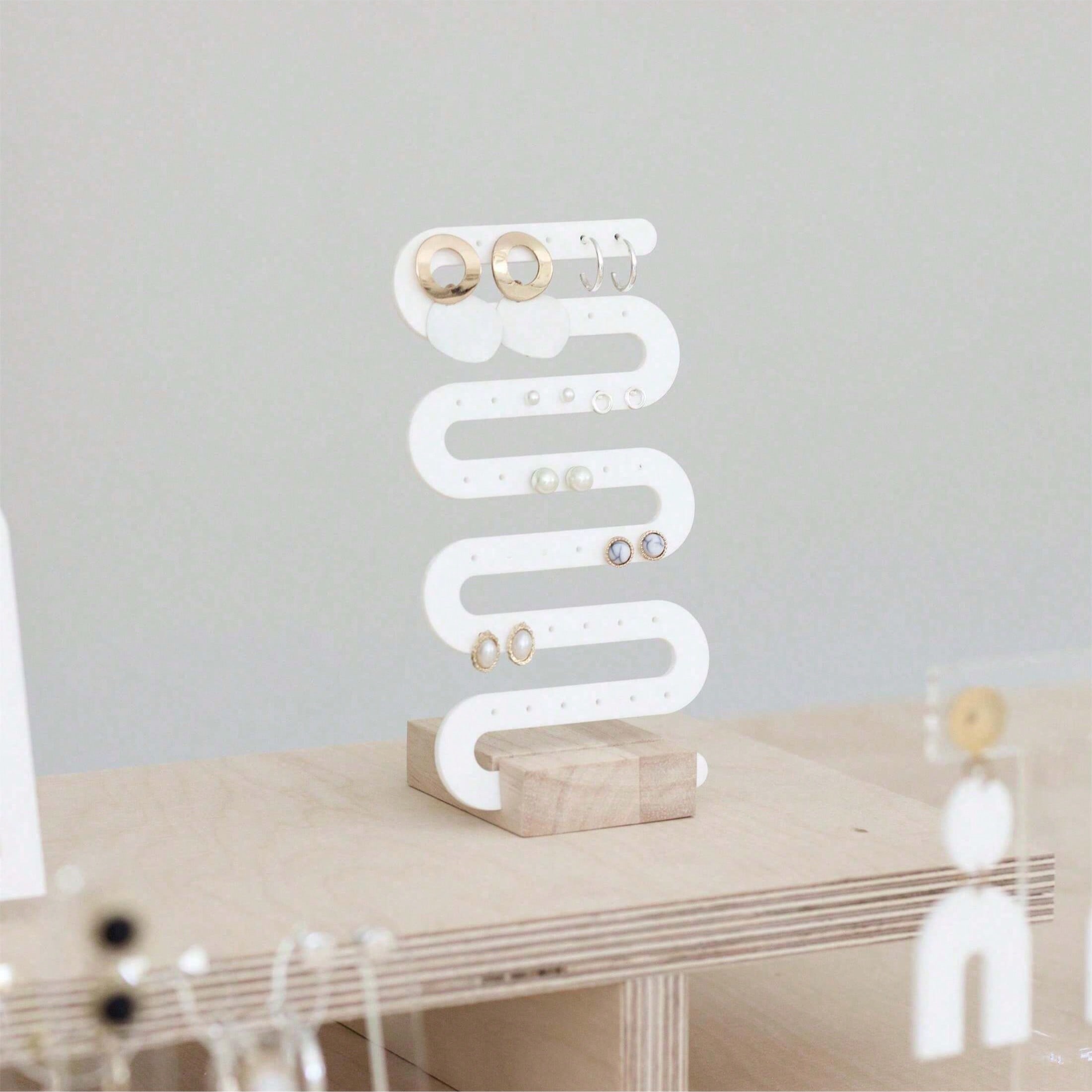 Body Jewelry Websites - Suporte de joias acrílico espiral artístico,