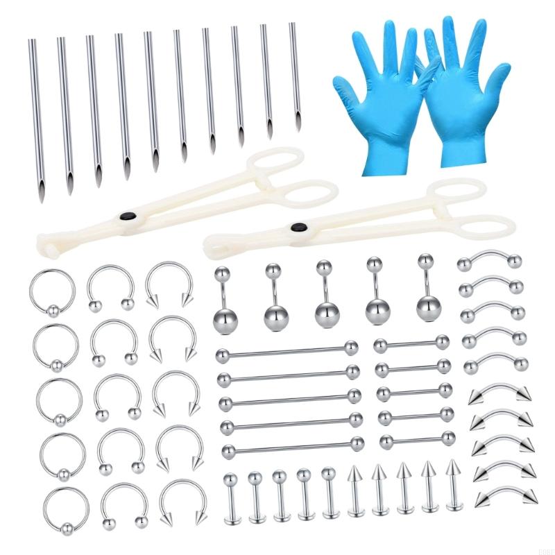 Body Jewelry Ear Gauges - completo joias piercing 64 unidades inclui