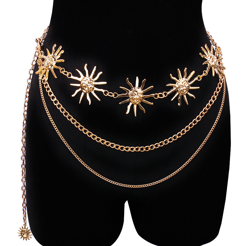 Qualiti Body Jewelry - Chunky multicamadas punk gótico lua sol