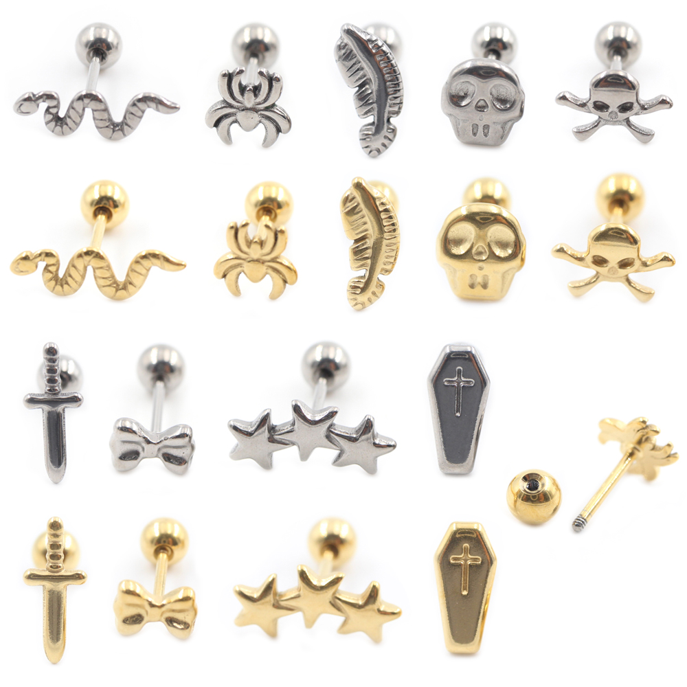 Helix Cartilage Ring - 2 Peças Brinco de Titânio com