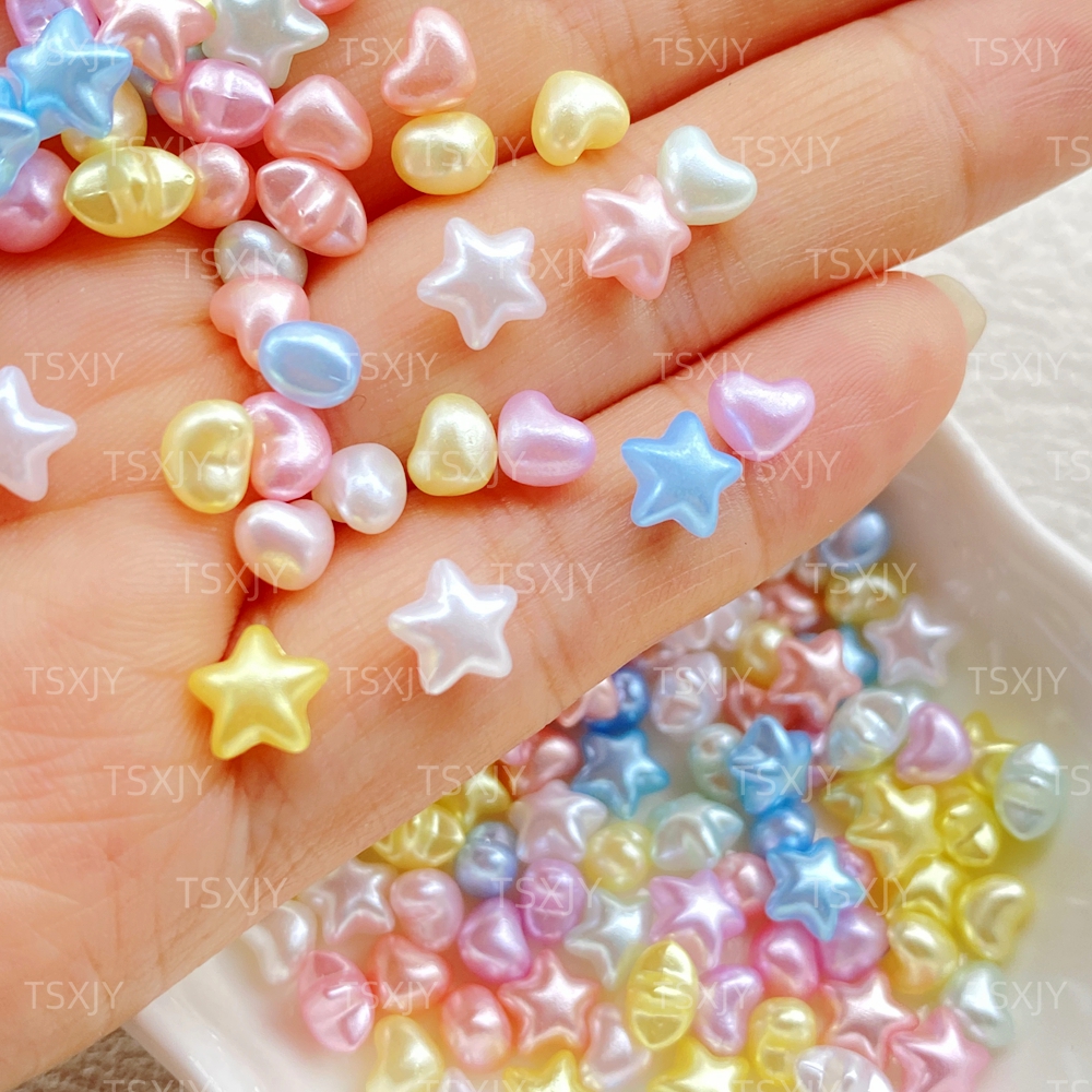 Star Flat Back - 100 peças de resina mista 3D