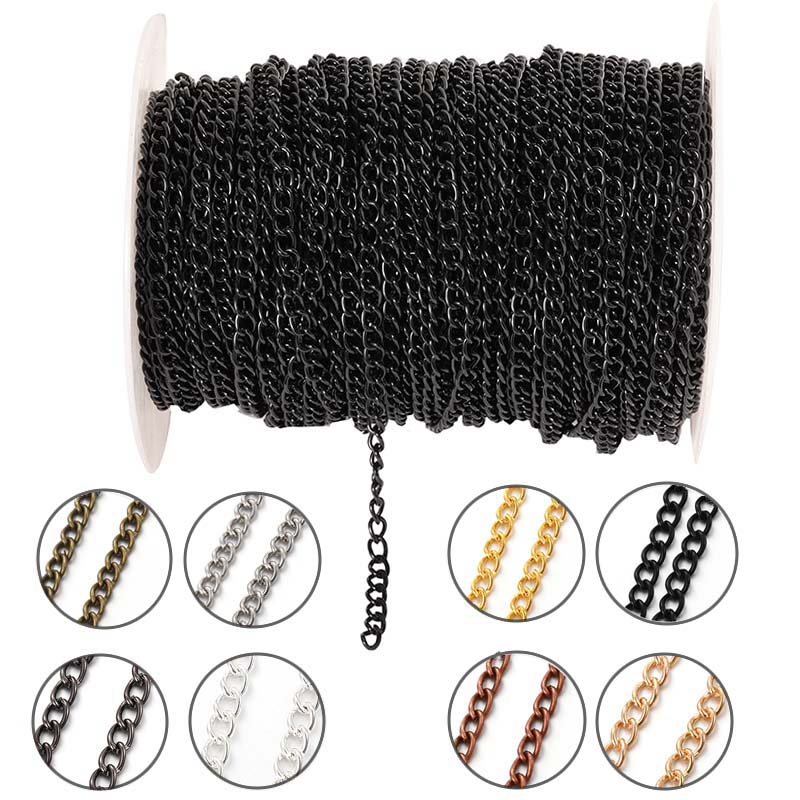 Body Jewelry Necklace - Corrente Fina de Metal Oval Plana