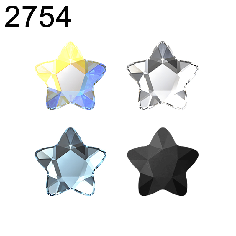 Star Flat Back - Genuíno 2754 estrela flor plana volta
