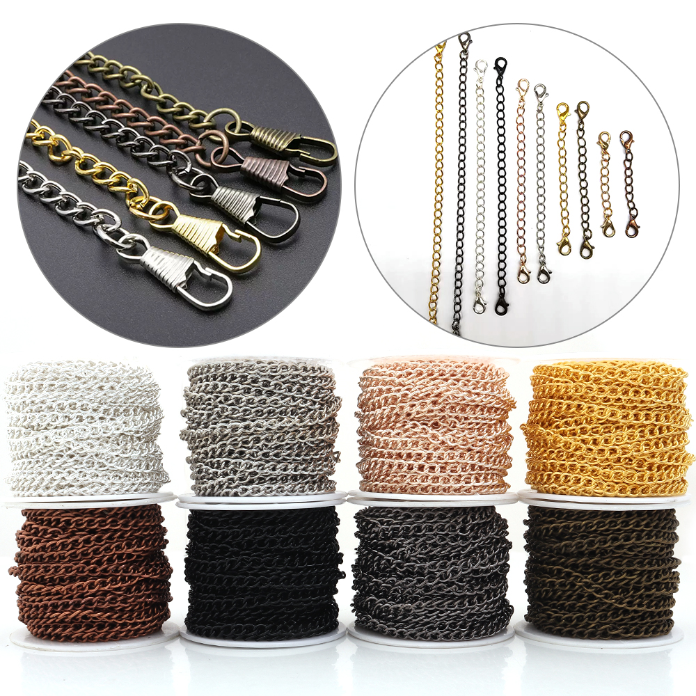 Body Jewelry Necklace - 10 jardas/rolo Corrente Fina Plana de