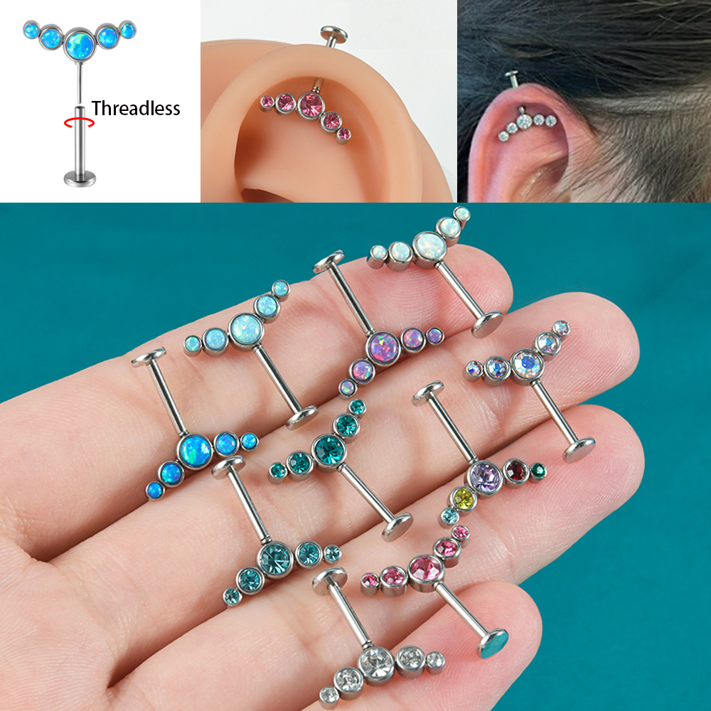 Helix Cartilage Ring - Jóias Piercing De Aço Cirúrgico, CZ