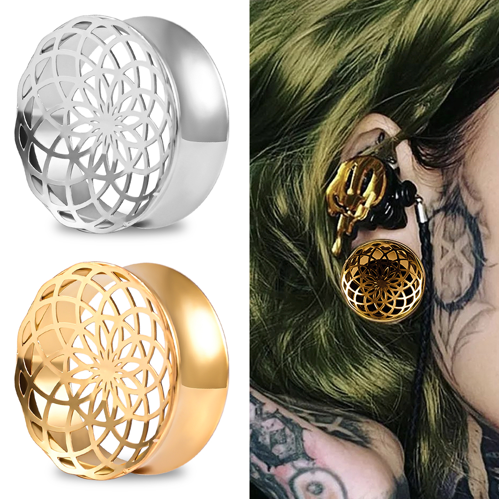 Body Jewelry Ear Gauges - Vankula 2 peças de aço inoxidável