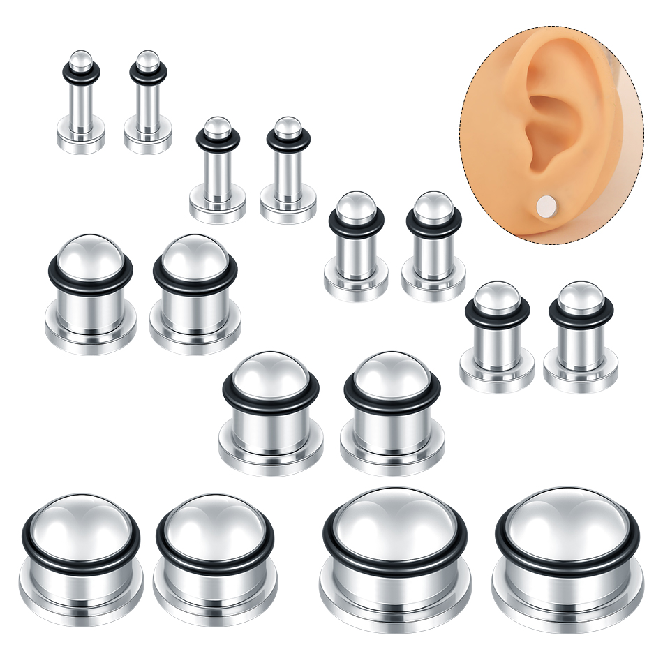1 par de aço inoxidável túnel  - Body Jewelry Ear Gauges avaliação e preço