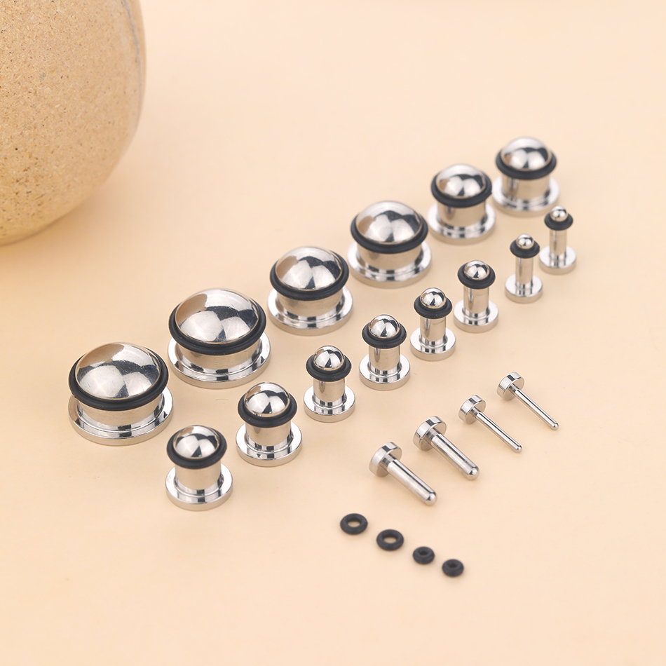 1 par de aço inoxidável túnel  - Body Jewelry Ear Gauges avaliação e preço