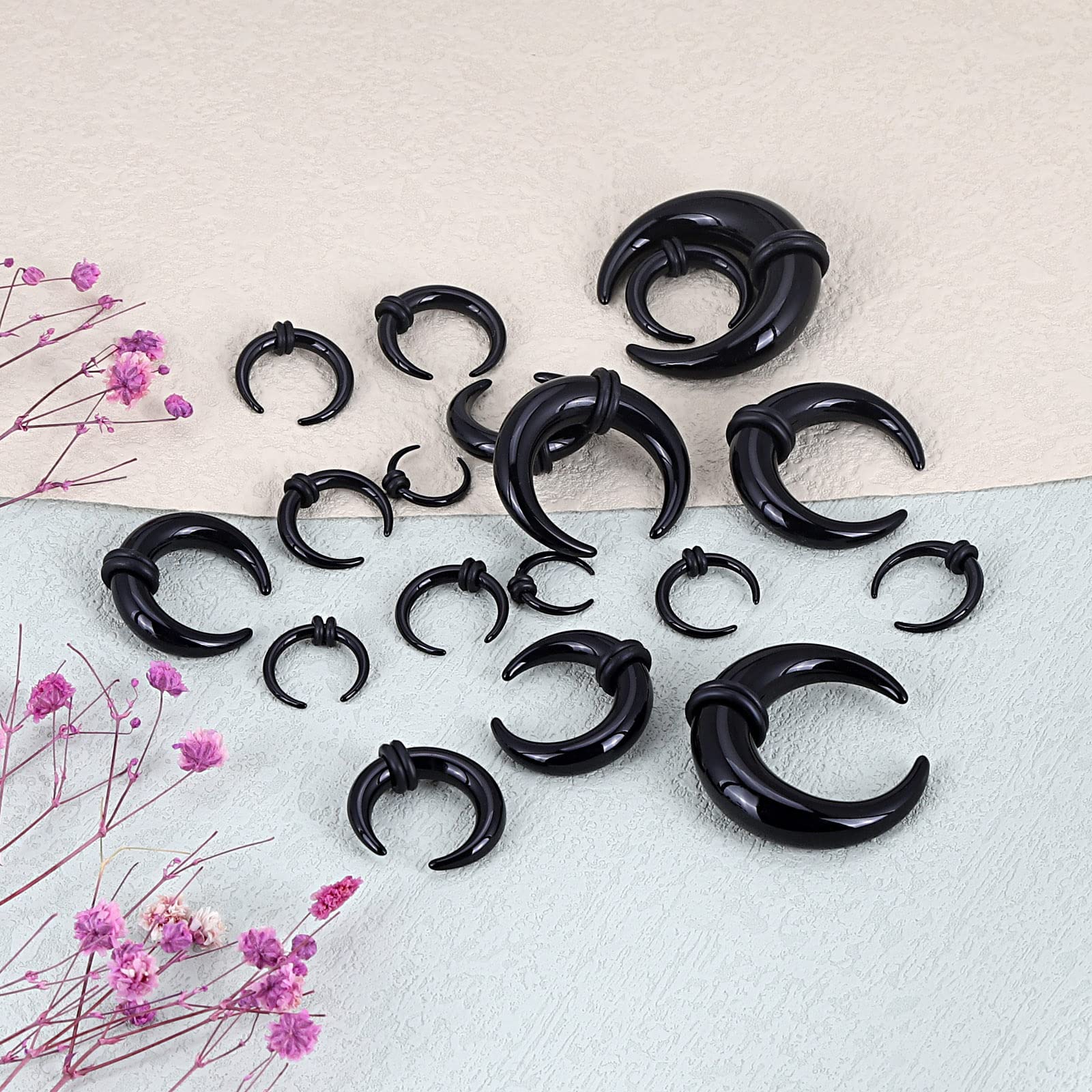 18 pçs acrílico septo pinça ta - Body Jewelry Ear Gauges avaliação e preço