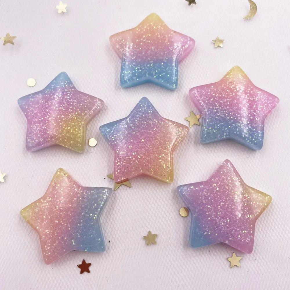 10 pçs glitter kawaii resina c - Star Flat Back avaliação e preço