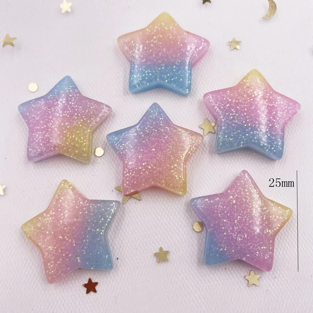10 pçs glitter kawaii resina c - Star Flat Back avaliação e preço