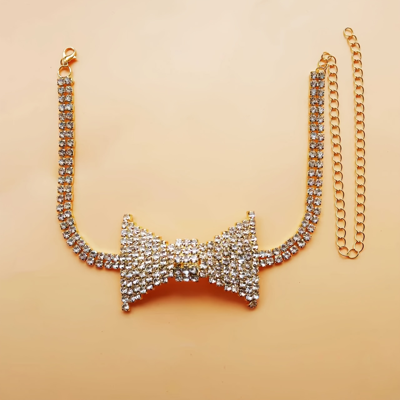 Requintado elegante strass arc - Body Jewelry Necklace avaliação e preço