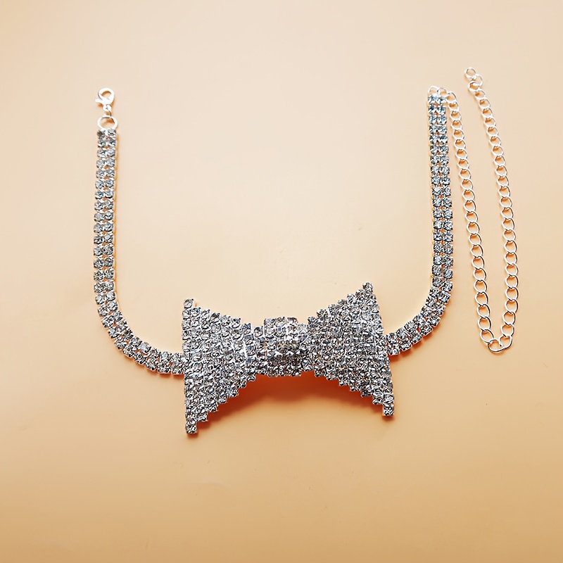 Requintado elegante strass arc - Body Jewelry Necklace avaliação e preço