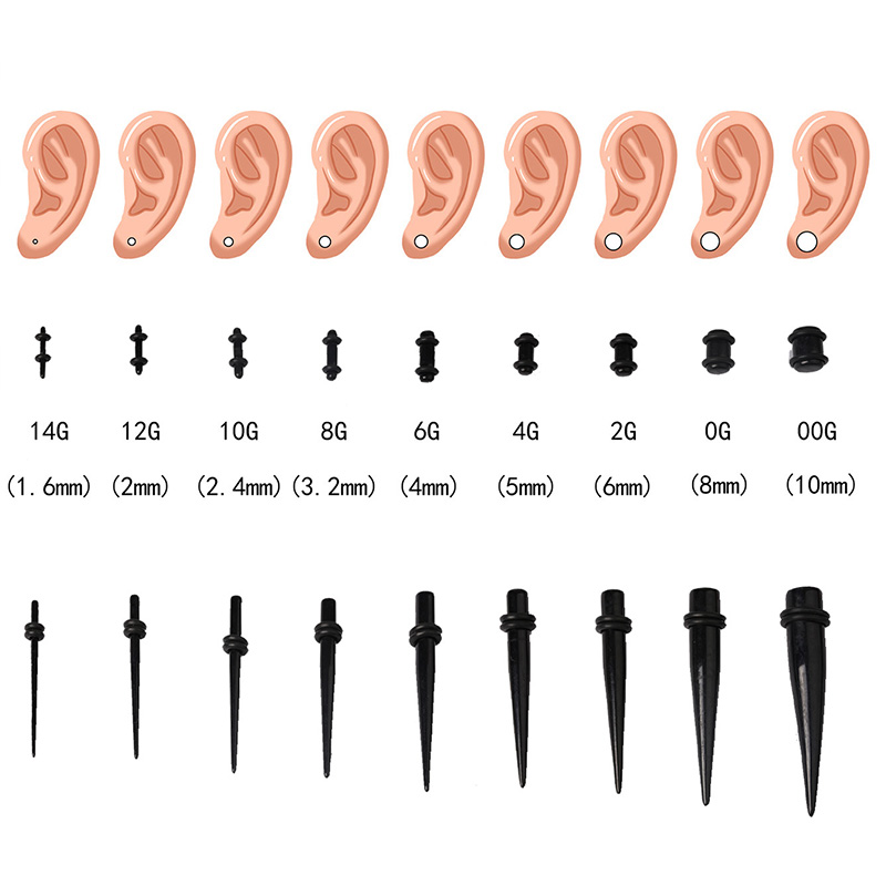 Conjunto de medidores de orelh - Body Jewelry Ear Gauges avaliação e preço