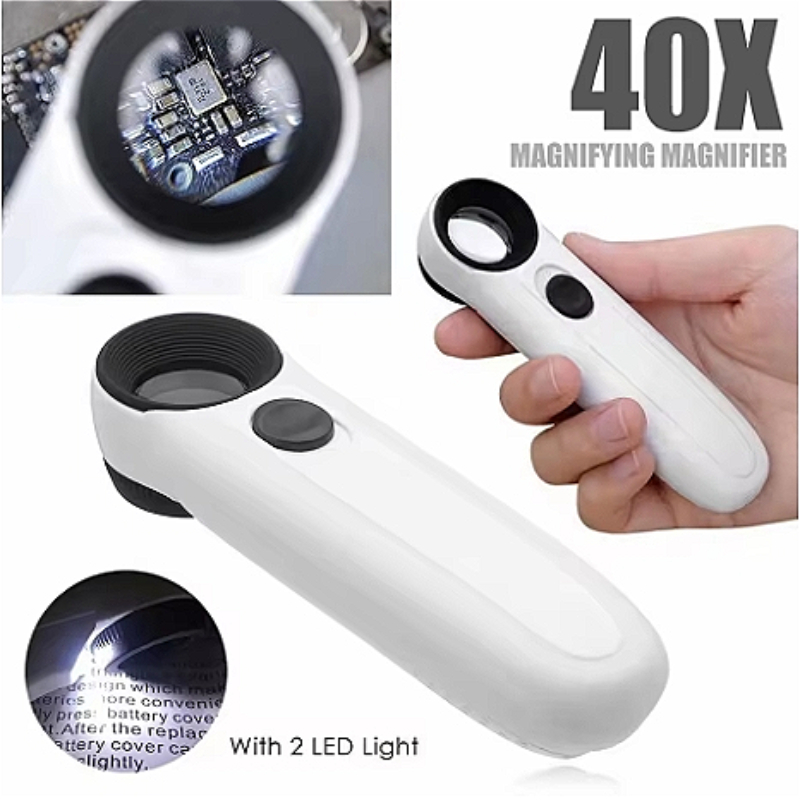 Lupa de bolso com LED 40X para - Body Jewelry Websites avaliação e preço