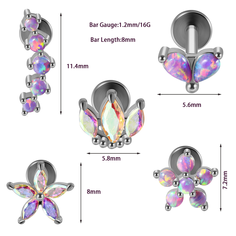 1 peça de aço inoxidável opala - Helix Cartilage Ring avaliação e preço