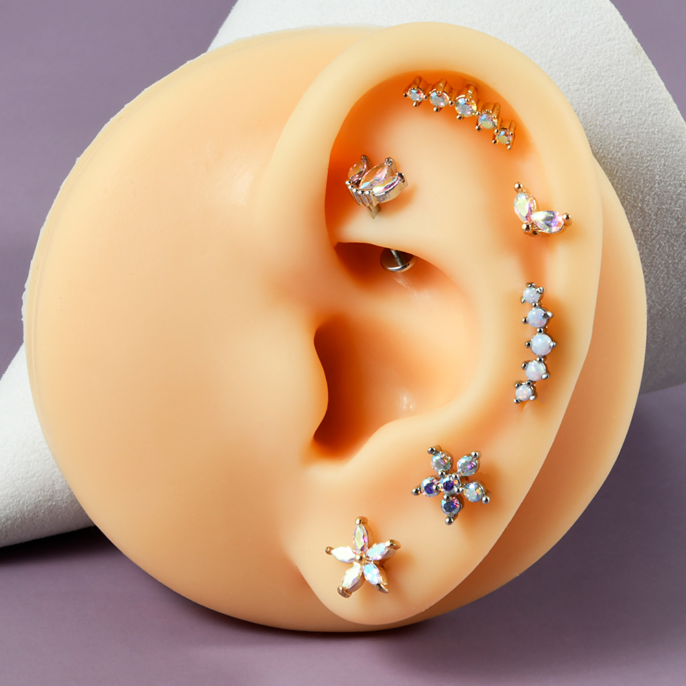 1 peça de aço inoxidável opala - Helix Cartilage Ring avaliação e preço
