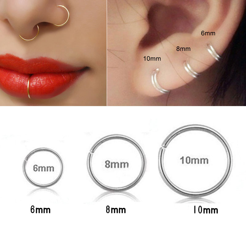925 anel de prata anel de lábi - Helix Cartilage Ring avaliação e preço