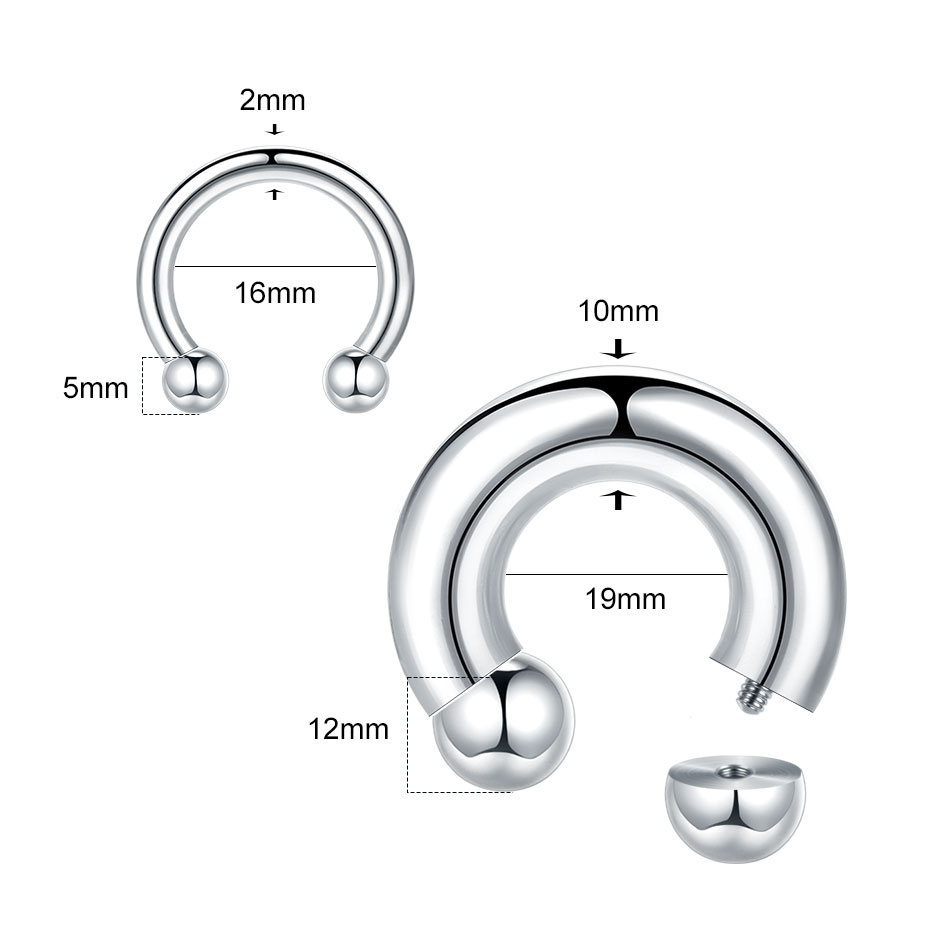 Anel de ferradura de aço inoxi - Body Jewelry Ear Gauges avaliação e preço