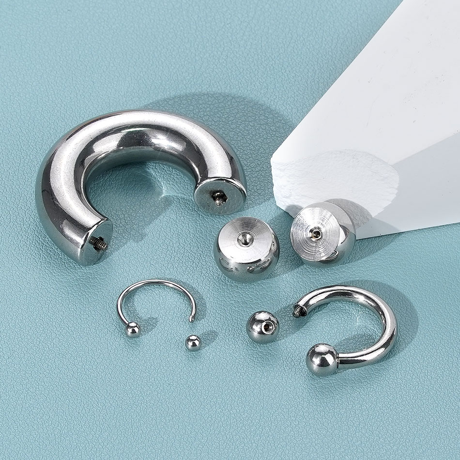 Anel de ferradura de aço inoxi - Body Jewelry Ear Gauges avaliação e preço