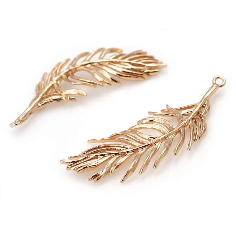 18k cor de ouro latão pena enc - Body Jewelry High Quality avaliação e preço