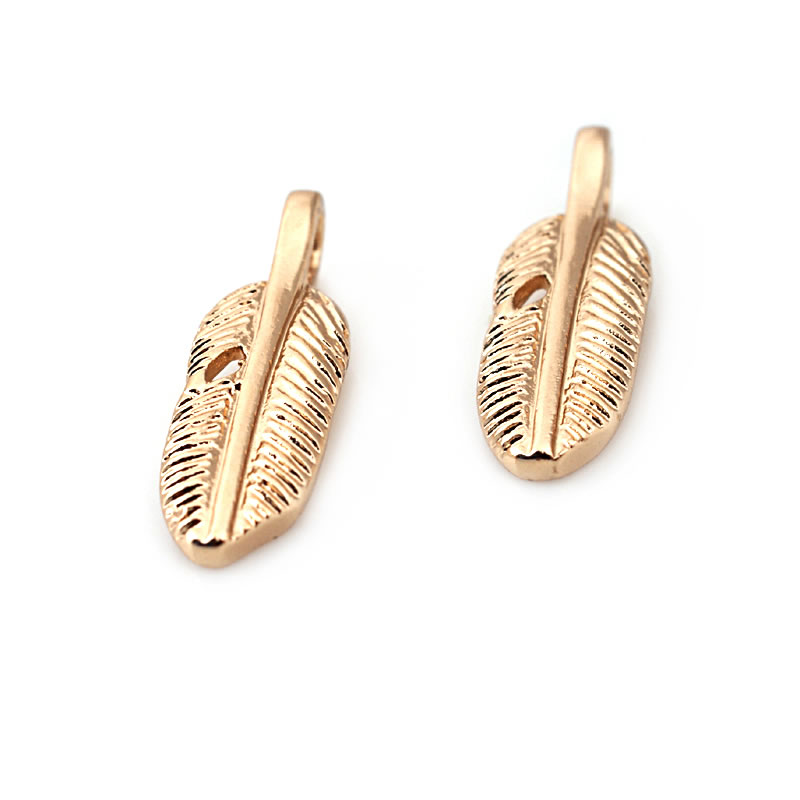18k cor de ouro latão pena enc - Body Jewelry High Quality avaliação e preço