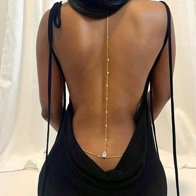 Noiva sem costas strass waterd - Body Jewelry Necklace avaliação e preço