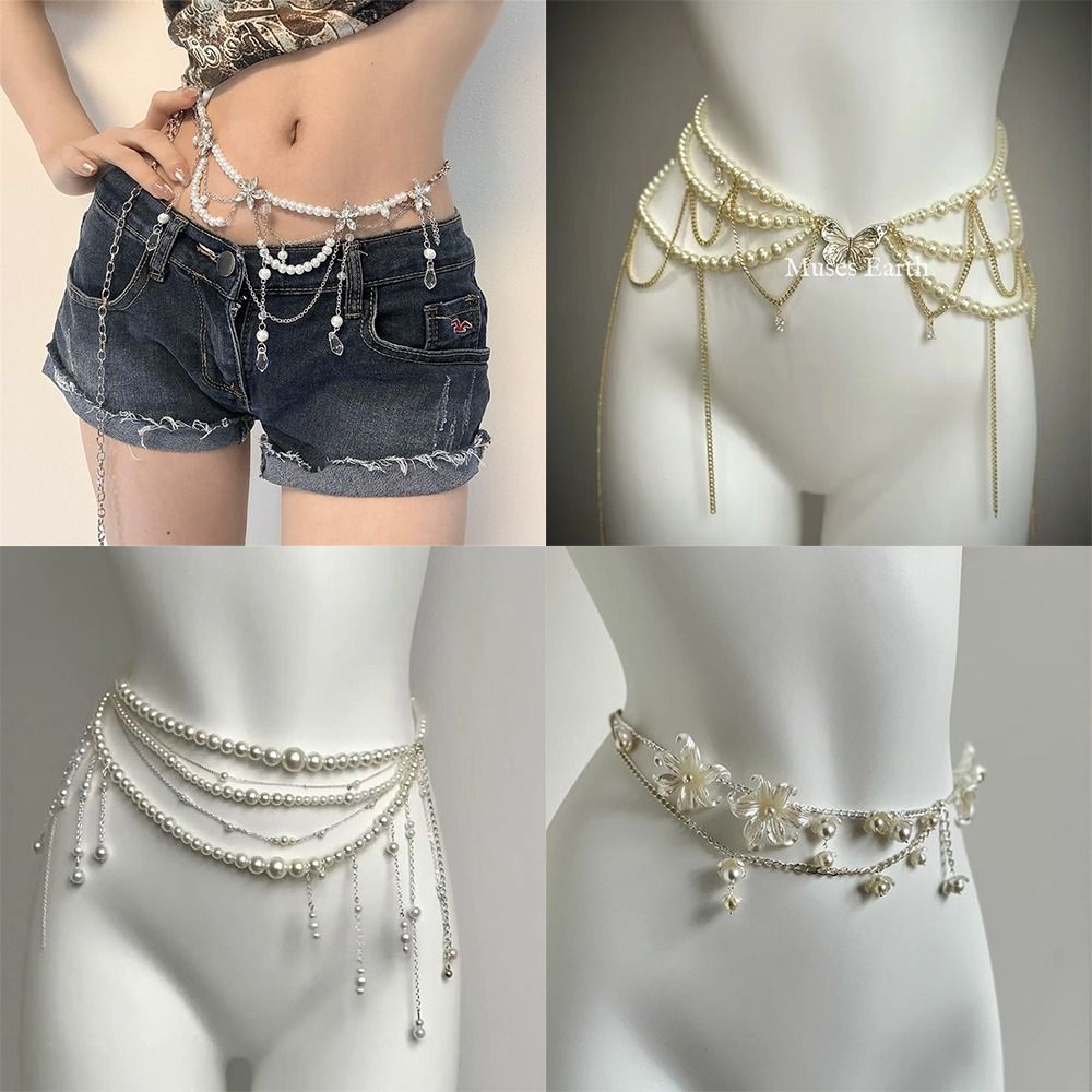 Moda elegante pérola cintura c - Qualiti Body Jewelry avaliação e preço