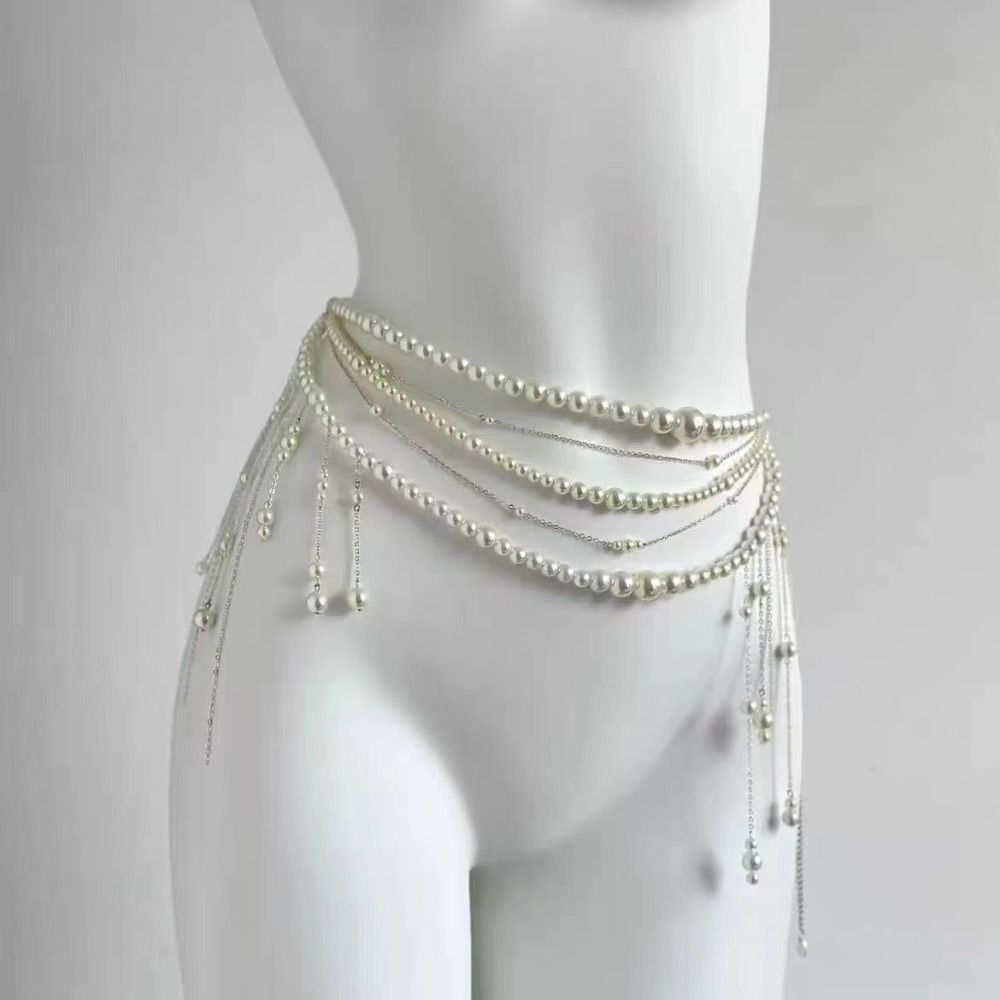 Moda elegante pérola cintura c - Qualiti Body Jewelry avaliação e preço