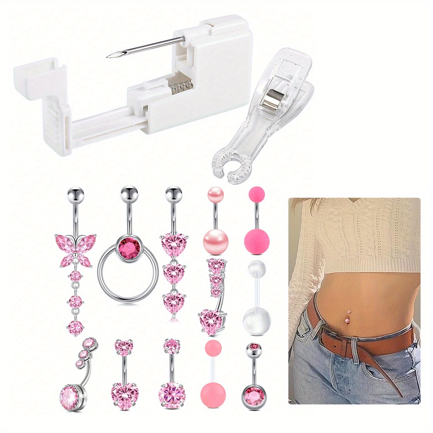 Kit de piercing corporal femin - Body Jewelry In Bulk avaliação e preço