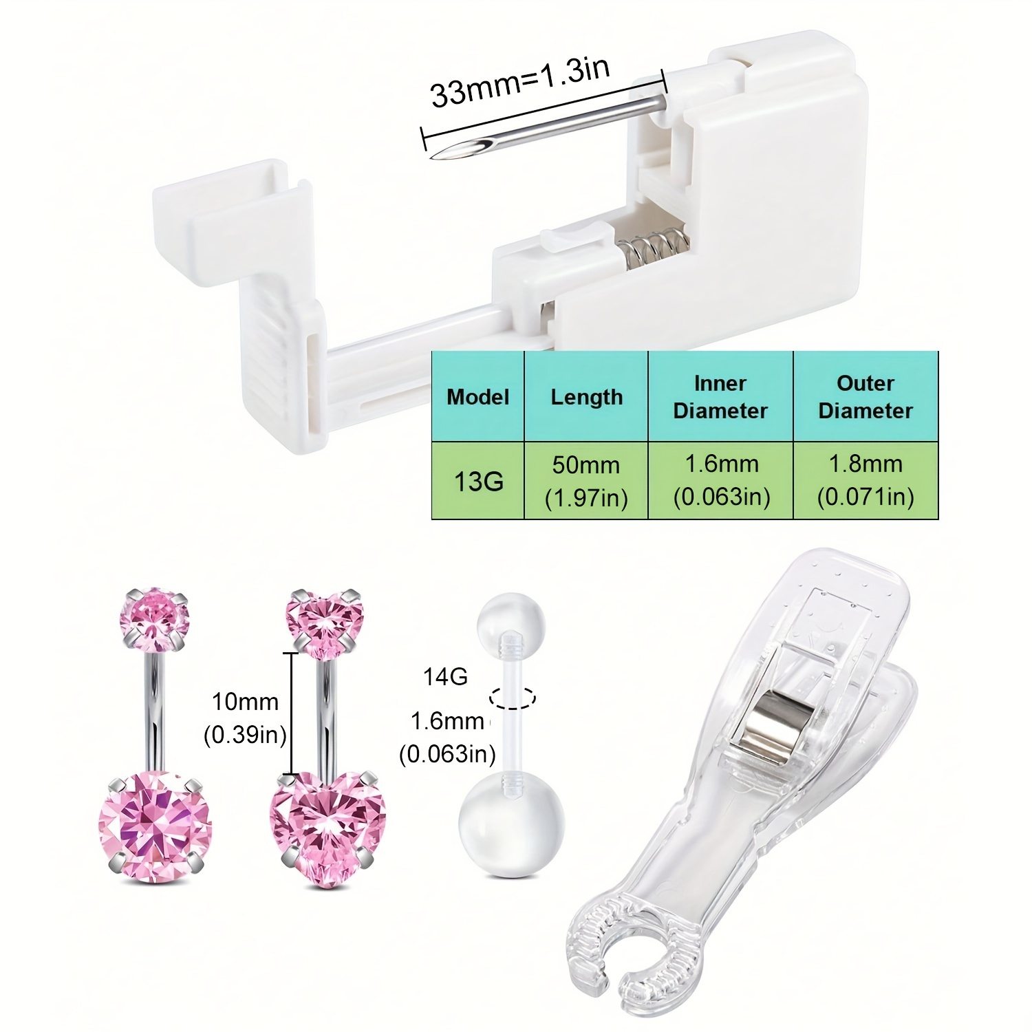 Kit de piercing corporal femin - Body Jewelry In Bulk avaliação e preço